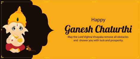 Lycklig ganesh chaturthi indisk hindu festival vektor firande