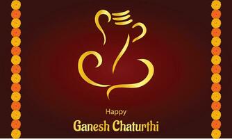 Lycklig ganesh chaturthi indisk hindu festival vektor firande