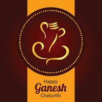 Lycklig ganesh chaturthi indisk hindu festival vektor firande