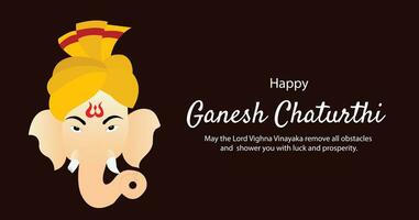 Lycklig ganesh chaturthi indisk hindu festival vektor firande