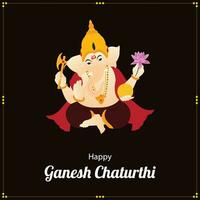 Lycklig ganesh chaturthi indisk hindu festival vektor firande