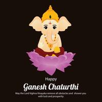 Lycklig ganesh chaturthi indisk hindu festival vektor firande