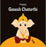 Lycklig ganesh chaturthi indisk hindu festival vektor firande