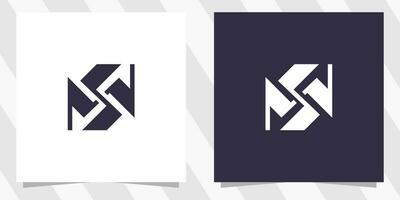 Brief ns sn Logo Design vektor