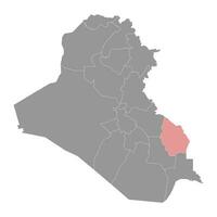 maysan Gouvernorat Karte, administrative Aufteilung von Irak. Vektor Illustration.