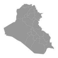 irak Karta med administrativ divisioner. vektor illustration.