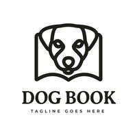 hund ansikte huvud bok ikon enkel symbol enkel minimalistisk vektor illustration