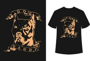 pitbull hund t-shirt design vektor