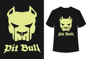 Pitbull Hund T-Shirt Design vektor