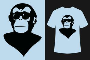 Affe und Gorilla T-Shirt Design vektor