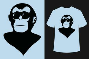 apa och gorilla t-shirt design vektor