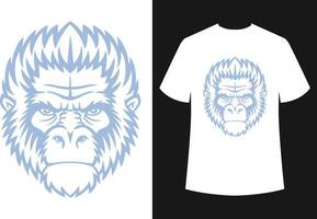 apa och gorilla t-shirt design vektor