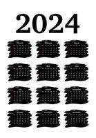 kalender för 2024 isolerat på en vit bakgrund vektor