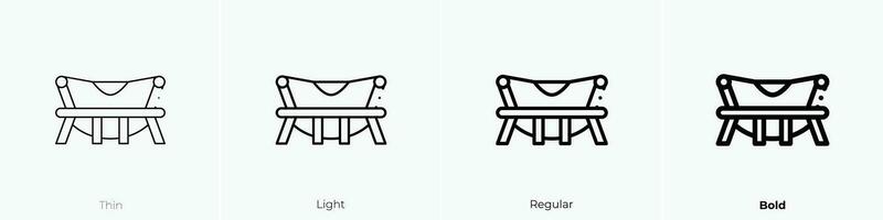 Teleskop Symbol. dünn, Licht, regulär und Fett gedruckt Stil Design isoliert auf Weiß Hintergrund vektor