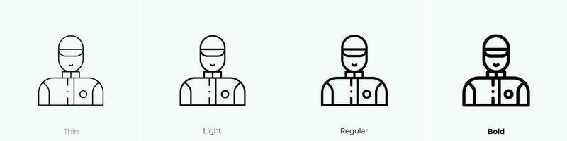 Techniker Symbol. dünn, Licht, regulär und Fett gedruckt Stil Design isoliert auf Weiß Hintergrund vektor