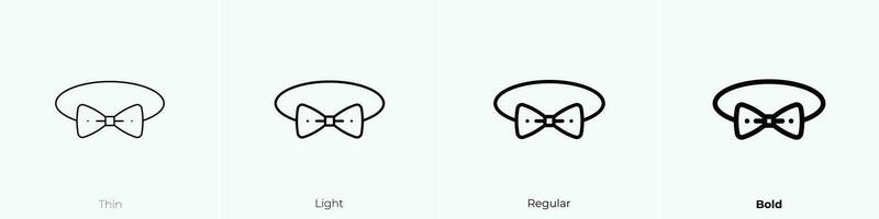 Krawatte Symbol. dünn, Licht, regulär und Fett gedruckt Stil Design isoliert auf Weiß Hintergrund vektor