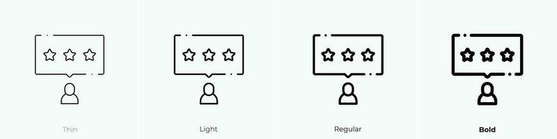 drei Sterne Symbol. dünn, Licht, regulär und Fett gedruckt Stil Design isoliert auf Weiß Hintergrund vektor