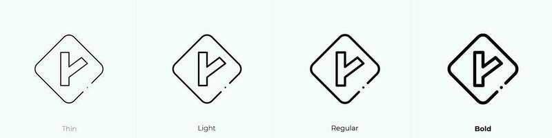 der Verkehr Zeichen Symbol. dünn, Licht, regulär und Fett gedruckt Stil Design isoliert auf Weiß Hintergrund vektor