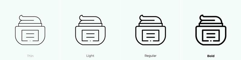 Vaseline Symbol. dünn, Licht, regulär und Fett gedruckt Stil Design isoliert auf Weiß Hintergrund vektor