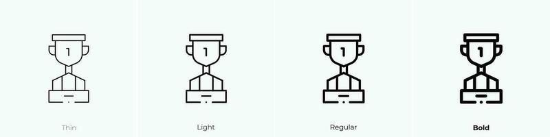 trofén ikon. tunn, ljus, regelbunden och djärv stil design isolerat på vit bakgrund vektor