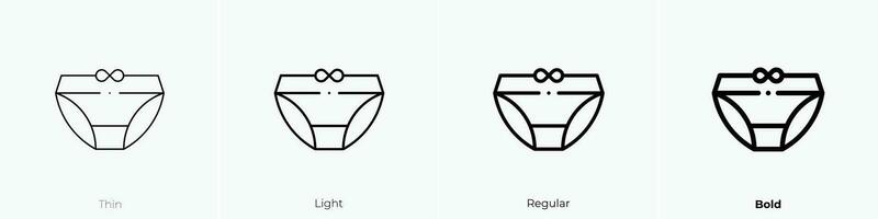 Unterwäsche Symbol. dünn, Licht, regulär und Fett gedruckt Stil Design isoliert auf Weiß Hintergrund vektor
