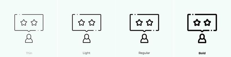 zwei Sterne Symbol. dünn, Licht, regulär und Fett gedruckt Stil Design isoliert auf Weiß Hintergrund vektor