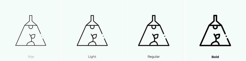 ultraviolett Symbol. dünn, Licht, regulär und Fett gedruckt Stil Design isoliert auf Weiß Hintergrund vektor