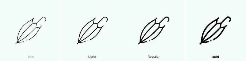 Regenschirm Symbol. dünn, Licht, regulär und Fett gedruckt Stil Design isoliert auf Weiß Hintergrund vektor