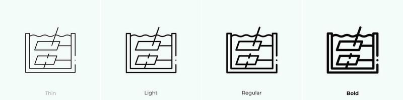 unter Wasser Symbol. dünn, Licht, regulär und Fett gedruckt Stil Design isoliert auf Weiß Hintergrund vektor