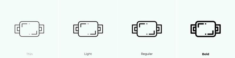 Tablett Symbol. dünn, Licht, regulär und Fett gedruckt Stil Design isoliert auf Weiß Hintergrund vektor