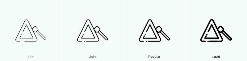 Dreieck Symbol. dünn, Licht, regulär und Fett gedruckt Stil Design isoliert auf Weiß Hintergrund vektor