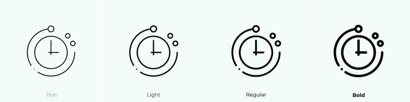 Zeit Ablauf Symbol. dünn, Licht, regulär und Fett gedruckt Stil Design isoliert auf Weiß Hintergrund vektor