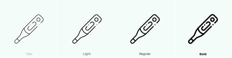 Thermometer Symbol. dünn, Licht, regulär und Fett gedruckt Stil Design isoliert auf Weiß Hintergrund vektor