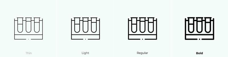 Prüfung Röhren Symbol. dünn, Licht, regulär und Fett gedruckt Stil Design isoliert auf Weiß Hintergrund vektor