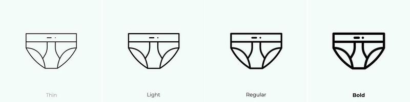 Unterhose Symbol. dünn, Licht, regulär und Fett gedruckt Stil Design isoliert auf Weiß Hintergrund vektor