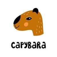 capybara med inskrift t-shirt skriva ut vektor