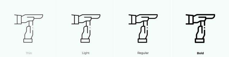 Zeit aus Symbol. dünn, Licht, regulär und Fett gedruckt Stil Design isoliert auf Weiß Hintergrund vektor