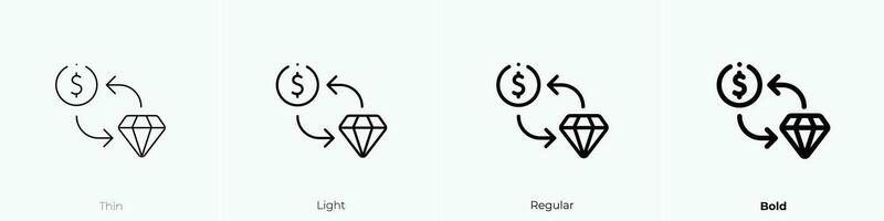 Handel Symbol. dünn, Licht, regulär und Fett gedruckt Stil Design isoliert auf Weiß Hintergrund vektor