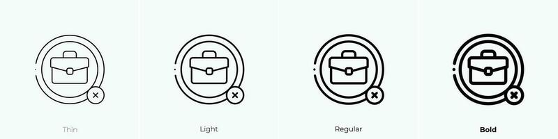 Arbeitslosigkeit Symbol. dünn, Licht, regulär und Fett gedruckt Stil Design isoliert auf Weiß Hintergrund vektor