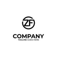 abstrakt zf Brief einfach Stil Logo Design Vektor Vorlage