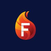 Initialen f Flamme Logo Design Initiale Brief Logo vektor