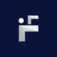 geometrisk brev f tech logotyp ikon design vektor
