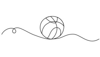 ett kontinuerlig linje teckning basketboll. sport boll begrepp. redigerbar stroke. översikt vektor illustration