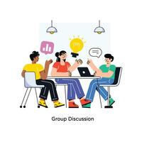 grupp diskussion platt stil design vektor illustration. stock illustration