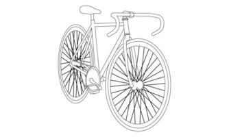Fahrrad Gliederung auf Weiß Hintergrund vektor
