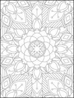 mandala, mandala färg sida, blommig mandala färg sida. blommig mandala mönster vuxen färg sida vektor