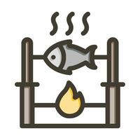 fisk matlagning vektor tjock linje fylld färger ikon för personlig och kommersiell använda sig av.