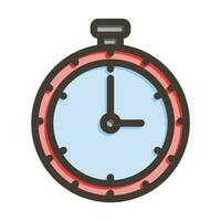 halt Uhr Vektor dick Linie gefüllt Farben Symbol zum persönlich und kommerziell verwenden.