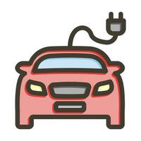 elektrisk bil vektor tjock linje fylld färger ikon för personlig och kommersiell använda sig av.