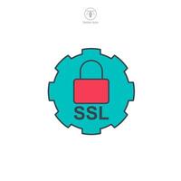 ssl ikon symbol vektor illustration isolerat på vit bakgrund